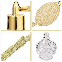 Load image into Gallery viewer, GORGECRAFT 80ml Clear Crystal Vintage Style Perfume Bottle Yellow Long Spray Tassels Atomizer Pump Refillable Glass Bottles Plastic Funnel Hopper Dropper for Makeup Tool
