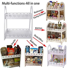 Load image into Gallery viewer, FunCute Makeup Organizer [Waterproof] [Large Capacity] [Multi-Functions] Bathroom Organizer Countertop with 2 Tiers, Durable Eco-Green PVC Material (EU Style White)
