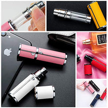 Load image into Gallery viewer, Yeejok Refillable Perfume Atomizer for Travel, 5ml Empty Leakproof Pump Perfume Spray Bottle with Luxury Black Leather Case for Man and Woman, Portable Mini Cologne Container

