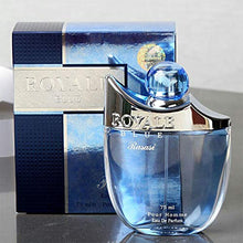 Load image into Gallery viewer, Royale Blue for Men EDP - Eau De Parfum 75 ML (2.5 oz) | Attractive Pour Homme Spray | Mellow Blend of Cucumber, Melon with Strong Masculine Woody Notes | Signature Dubai Perfumery | by RASASI?Ǫ
