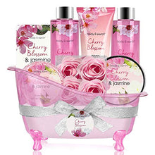 Load image into Gallery viewer, Bath Set for Women - Body&amp;Earth 8 Pcs Gift Basket with Cherry Blossom &amp; Jasmine Scent, Includes Bubble Bath, Shower Gel, Body &amp; Hand Lotion, Bath Salts and More, Perfect Gifts Set for Home Relaxation
