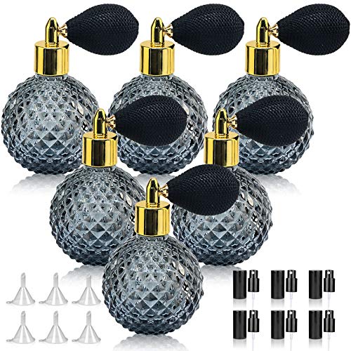 LINALL Perfume Atomizer Spray Bottle 3.4OZ / 100ml - Vintage Refillable Glass Bottle - SPBT0003 (6 pcs)
