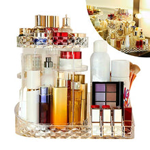 Load image into Gallery viewer, Organizer Box Adjustable 360 Degree Rotating Makeup Organizer Tray Cosmetics Carousel Storage Rack Fits Toner, Creams, Perfumes, Lipsticks
