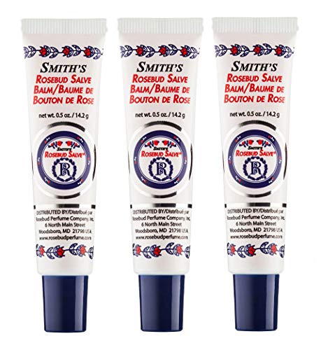 Rosebud Perfume Co. Original Rosebud Salve Tube Three Pack - Moisturizes and Protects Lips - Soothes Irritation and Dry Skin - 3 x 0.5 oz Tubes