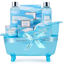 Load image into Gallery viewer, Bath Gift Set for Women,Body &amp; Earth Home Spa Kit Scented with Ocean,Bath and Body Gift Basket Set,Spa Gifts for Women,7 Pcs Bath Set,Best Gift Ideal for Her
