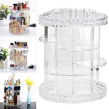 Load image into Gallery viewer, Alexsix 360 Rotating Crystal Cosmetic Storage Box, Adjustable Multifunction Detachable Jewelry Makeup Perfumes Skin Care Products Makeup Sponges Acrylic Clear Organizer, for Dresser Bedroom
