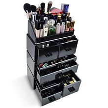 Load image into Gallery viewer, InnSweet Makeup Organizer Acrylic Cosmetic Storage Drawers and Jewelry Display Box, 4 Pieces Makeup Holders, Black
