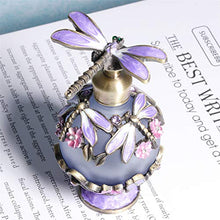 Load image into Gallery viewer, Waltz&amp;F Dragonfly Jeweled Vintage Perfume Bottle Empty Refillable Essential Oil Bottle 25ml (purple)
