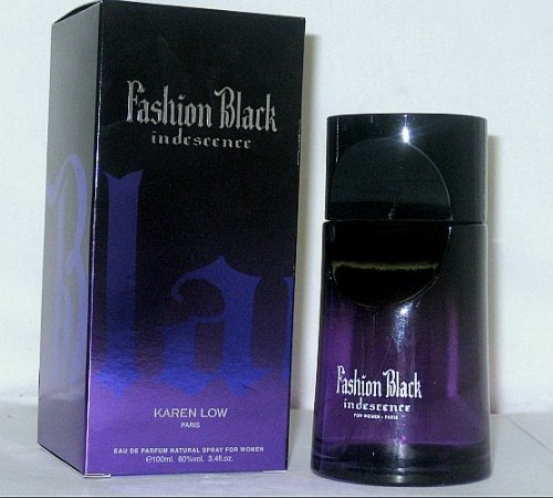 FASHION BLACK INDESCENCE BY KAREN LOW PERFUME FOR WOMEN 3.4 OZ / 100 ML EAU DE PARFUM SPRAY