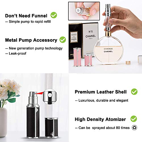 Yeejok Refillable Perfume Atomizer for Travel, 5ml Empty Leakproof