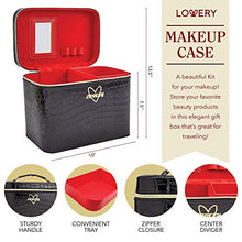 Load image into Gallery viewer, Premium Bath and Body Gift Basket For Women ?Çô 30 Piece Set, Jasmine Home Spa &amp; Makeup Set, Includes Cosmetic Pencils, Lip Balm, Lotions, Perfume, Black Leather Cosmetic Bag &amp; More
