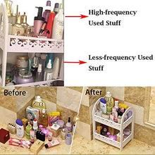 Load image into Gallery viewer, FunCute Makeup Organizer [Waterproof] [Large Capacity] [Multi-Functions] Bathroom Organizer Countertop with 2 Tiers, Durable Eco-Green PVC Material (EU Style White)
