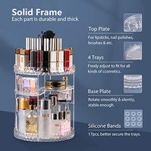 Load image into Gallery viewer, Syntus Makeup Organizer 360 Rotating, DIY Adjustable Bathroom Makeup Carousel Spinning Holder Rack, Large Capacity Cosmetics Storage Box, Fits Makeup Brushes, Lipsticks, Clear
