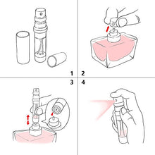 Load image into Gallery viewer, Yeejok Refillable Perfume Bottle Atomizer for Travel, Portable Easy Refillable 5ml Perfume Spray Pump Bottle for Men and Women - Black and Black
