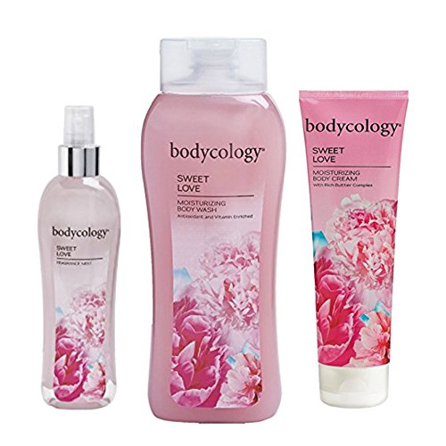 Bodycology Body 3 Piece Set (Fragrance Mist Spray, Body Cream, Body Wash) (Sweet Love)