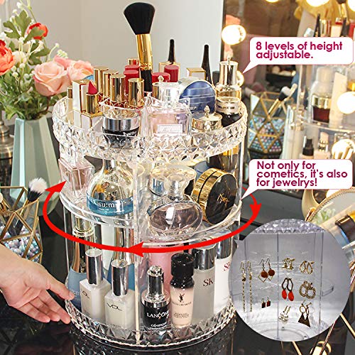 AFULILI Makeup Organizer Box 360° Rotating Perfume Stand Bathroom Storage  Cosmetics Display Stand Sp…See more AFULILI Makeup Organizer Box 360°