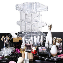 Load image into Gallery viewer, Makeup Organizer 360-Degree Rotating Cosmetic Storage Box, DIY Adjustable Large Capacity Cosmetics Display Case Square Makeup Shelf with Diamond Pattern
