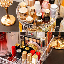 Load image into Gallery viewer, Happy Deals Mecool Makeup Organizer 360 Degree Rotation Adjustable Storage Case Jewelry Cosmetic Perfumes Display Stand Box Diamond Pattern Make Up Storage for Dresser, Bedroom, Bathroom
