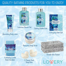 Load image into Gallery viewer, Father&#39;s Day Spa Gift Basket in Heavenly Ocean Bliss Scent - 9 Piece Bath &amp; Body Set - Shower Gel, Bubble Bath, Salts, Lotions &amp; more! Great Wedding, Anniversary, Birthday &amp; Graduation Gift for Women
