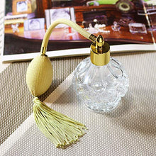 Load image into Gallery viewer, H&amp;D Charming Clear Checked Carved Glass Empty Refillable Perfume Bottle with Spray Atomizer
