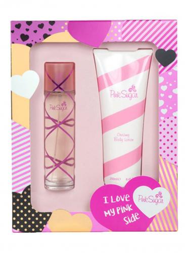 PINK SUGAR 2 PCS SET: 3.4 EAU DE TOILETTE SPRAY + 8.45 BODY LOTION