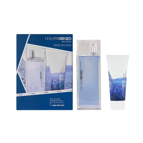 KENZO L''EAU PAR KENZO 2 PCS SET FOR MEN: 3.4 EDT + 2.5 HAIR & BODY SHAMPOO (TRAVEL SET)