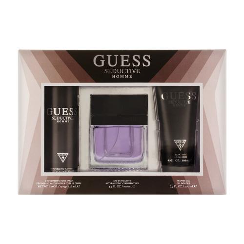 GUESS SEDUCTIVE 3 PCS SET FOR MEN: 3.4 EAU DE TOILETTE SPRAY + 6.7 SHOWER GEL + 6 OZ DEODORIZING BODY SPRAY (WINDOW BOX)